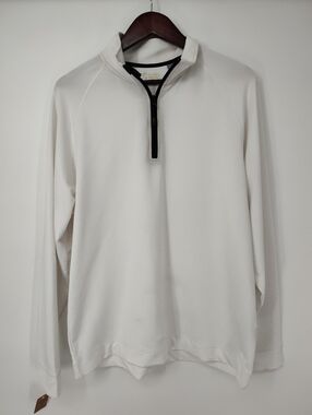 Cutter & Buck CBUK White Performance Quarter-Zip Pullover Mens Large